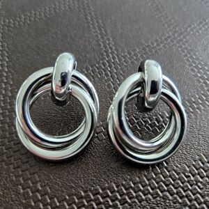 Stylish Minimalist silver Tone Earrings